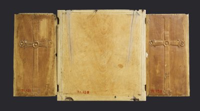 Triptychon-Ikone der Jungfrau und des Kindes mit Heiligen von Byzantine